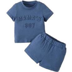 Shein Baby Boys Alphabet Embossed Street Fashion Outfit Set