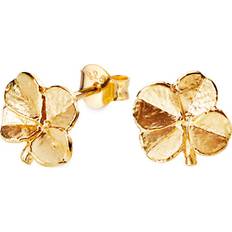 Flora Danica Jewellery Large Four-Leaf Clover Earrings - Gold