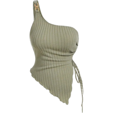 Shein Damen Große Größen Tank Top mit asymmetrischem Saum, armeegrün