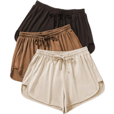 Shein Shorts In Übergröße Mit Einfarbiger Farbe Und Kordelzug Am Bund