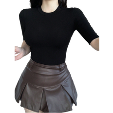 Shein Schlichte Crew-Neck Lässig Bluse - Damen