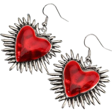 Shein Personality Vintage Gothic Style Heart & Wing Shaped Alloy Earrings