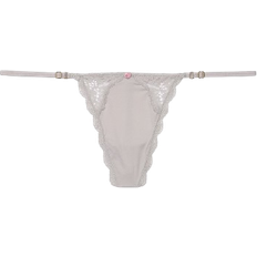 Victoria's Secret Dream Angels Lace-Trim Adjustable V-String Panty - Grey