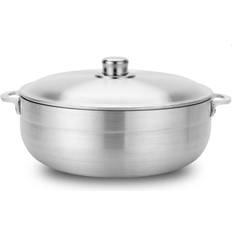 Aramco cuisine 11-quart gourmet aluminum caldero with lid 2.75 gal 14 "