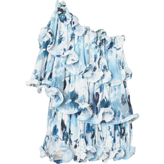 NA-KD Structure Frills Mini Dress - Blue