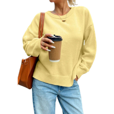 Shein Jumpers Shein Women Round Neck Dropped Shoulder Sweater - Autumn/Winter