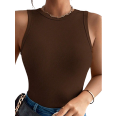 Shein Plus Women Simple Solid Sleeveless Tank Top