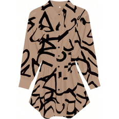 Shein Mode Muster Falten Taille Langarm - Büro/Pendeln