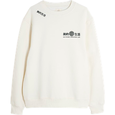 Men Jumpers River Island Regular Fit Japanese Dragon Sweatshirt - Ecru