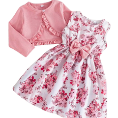 Shein Volant Jacke und Rosen Muster Set - Herbst