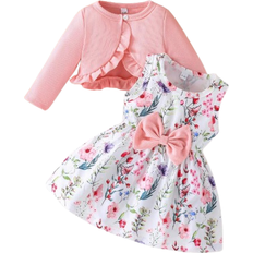 Shein Baby Mädchen Langarm Bluse und Schleifen - Rosa