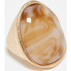 ASOS DESIGN Oversized Ring With Marbled Resin - Worn Gold Tone