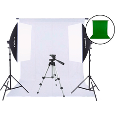 Evermart Grøn Og Hvid Fotostudie Baggrund