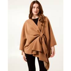 Beige Capes & Ponchos Blue Vanilla Womens Wrap Through Crossover Cape - Beige