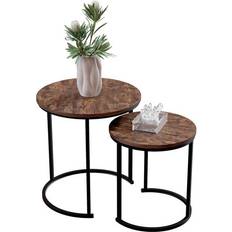 MDF Nesting Tables Home Discount Vida Brooklyn Nest of 2 Dark Nesting Table 48cm 2pcs