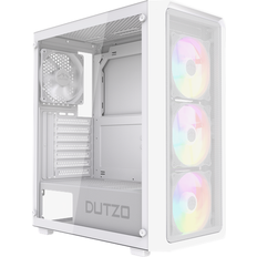 Dutzo C321 Mesh TG ARGB Kabinet Miditower Hvid