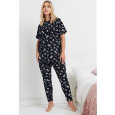 Yours Curve Cowboy Print Pyjama Set - Black/White