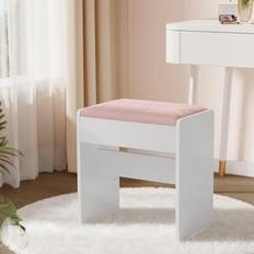 Rosa Sittpallar Vasagle Toalettbordspall Vadderad Pall RDS001W01 Sittpall