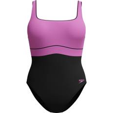 Purple Swimsuits Speedo Women's Shaping Contour Eclipse Swimsuit - Black/Pink