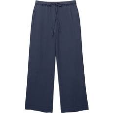 Pull&Bear Textured Crinkle Wide Leg Trouser - Navy