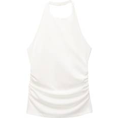 Pull&Bear Knot Detail Halterneck Top - White