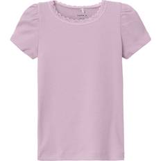 Pink Overdele Børnetøj Name It T-shirt NMFKAB - Lavendel