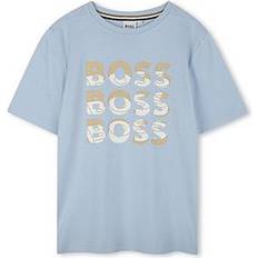 BOSS Boys Multi Logo Short Sleeve T-Shirt - Light Blue