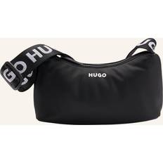 HUGO Hobo Taske I Twill Med Logorem - Sort/Hvid