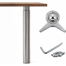 Aluminium Table Legs Camar Isola 90 Tischbein Höhenverstellbar Ø 90 mm Metall Silber Matt 830-880 m Table Leg