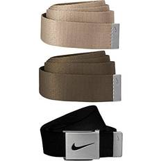 Nike Men Belts Nike Men's 3 Pack Web Belt - Black/Cargo Khaki