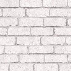 Fresco Mica Brick White Wallpaper