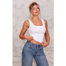 PrettyLittleThing Contour Scoop Neck Fitted Vest Top - White
