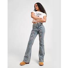 Ed Hardy Floral Cross Flare Jeans - Blue