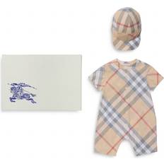 Other Sets Burberry Check Cotton Babysuit Gift Set - Beige