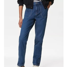 Ladies Jean Jogger Slim Fit High Waisted Ankle - Dark Blue