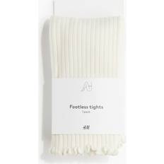 H&M Tights H&M Ribbstickad Strumpbyxa Utan Fot - Vit