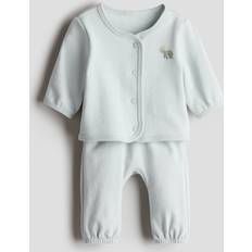H&M 2-Piece Cardigan And Joggers Set - Turquoise