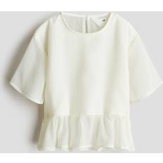 Blusen & Tuniken H&M Peplumshirt Aus Chiffon - Weiß