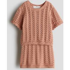 H&M Orange 2-Delt Sæt I Pointellestrik - Orange