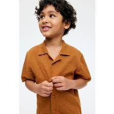 Cotton Shirts H&M Fine-knit Resort Shirt - Yellow