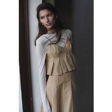 H&M Veckad Topp Med Smala Axelband - Beige