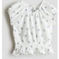 H&M Cotton Muslin Shirt - White/Floral (1282985002)