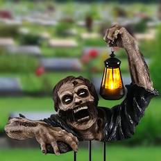 Temu 2D Flat 1 Spooky Acrylic Zombie Tombstone Lantern Sign