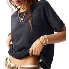 Shein Casual Solid Color Knitted Butterfly Cutout T-Shirt