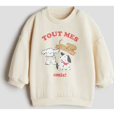 H&M Baby Sweatshirt I Bomull Med Tryck - Ljusbeige/Hundar