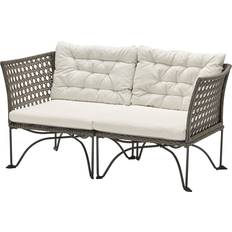 IKEA Modulsoffor Utemöbler IKEA 2-Sits Utomhus Mörkgrå/Kuddarna Ljust Gråbeige Modulsoffa