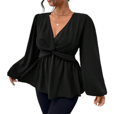 Shein A-Linien Langarm Shirt - Grün