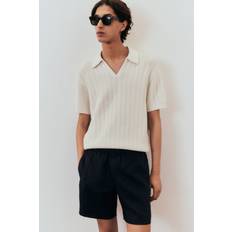 H&M Linneshorts Regular Fit - Marinblå