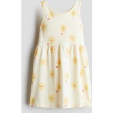 H&M Girls Patterned Cotton Dress - Yellow