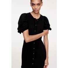 H&M Puff-Sleeved Dress - Black